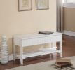 Quality Solid Wood Shoe Bench with Storage, White - as Pic