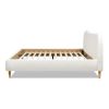 Roman Curved Headboard Upholstered Platform Bed, King, Ivory White Boucle - as Pic