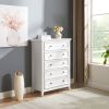 Modern 5 Drawers Dresser 5 Drawers Cabinet,Chest of Drawers Closet Organizers and Storage Clothes Storage Drawers Cabinet-WHITE
