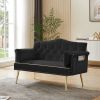 BLACK 2 SEATER SOFA - as Pic