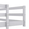 Full Size Floor Bed, Montessori Floor Bed with Fence, Kids Montessori Bed Full Size, Wood Montessori Floor Bed for Kids, Girls, Boys (GRAY) - as Pic