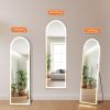 3 Color Lighting Mirror with LED Lights, 60"x16" Lighted Floor Standing Mirror with Stand - as Pic
