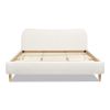 Roman Curved Headboard Upholstered Platform Bed, King, Ivory White Boucle - as Pic