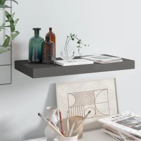 Floating Wall Shelf High Gloss Gray 19.7"x9.1"x1.5" MDF - Grey