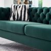 Chesterfield Modern Tufted Velvet Living Room Sofa, 84.25''W Couch,Green - as Pic