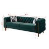 Chesterfield Modern Tufted Velvet Living Room Sofa, 84.25''W Couch,Green - as Pic