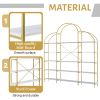 74.8 Inch 5 Tiers Office Bookcase Bookshelf, Display Shelf with Round Top, X Bar Gold Frame - as Pic