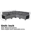 102.75*102.75" L-Shaped Modular Sectional Sofa, Modern Corduroy Sectional Sofa, Arm with Storage With Cup Holder