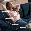 Modular Sectional Sofa, Oversized Deep Seat U Shaped Couch Set for Living Room, 3-Seater Comfy Cloud Couches with 2 Movable Ottomans, Blue