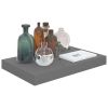 Floating Wall Shelves 2 pcs High Gloss Gray 15.7"x9.1"x1.5" MDF - Grey