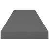 Floating Wall Shelf High Gloss Gray 31.5"x9.3"x1.5" MDF - Grey