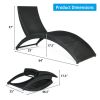 Foldable Patio Lounge Chair with Cushion for Backyard - Turquoise