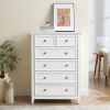 Modern 6 Drawers Dresser 6 Drawers Cabinet,Chest of Drawers Closet Organizers and Storage Clothes Storage Drawers Cabinet- White