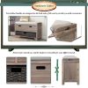 Storage Bench with Removable Basket and 2 Drawers,Fully Assembled Shoe Bench with Removable Cushion - White Washed - Solid Wood