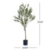 59 Inch Artificial Olive Tree, Large Olive Plants for Home Decor and Housewarming Gift - Green - Iron+Plastic