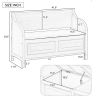 Rustic Style Solid wood Entryway Multifunctional Storage Bench with Safety Hinge - Antique Navy - MDF
