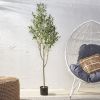 71 Inch Artificial Olive Tree, Artificial Tree Plants for Home Bedroom Living Room - Green - Iron+Plastic