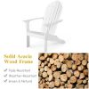 Wooden Outdoor Lounge Chair with Ergonomic Design for Yard and Garden - White