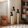 Floor Metal Vases Decorated White Metal vases Set of 3 gorgeous home decoration large glazed metal vases 24.8in/29in/33.8in height - as Pic