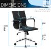 Techni Mobili Modern Medium Back Executive Office Chair, Black - as Pic