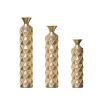 Metal decorative vase High Distress Metal center vase with 3D triangle pattern