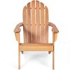 Wooden Outdoor Lounge Chair with Ergonomic Design for Yard and Garden - natural