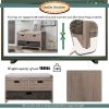 Storage Bench with Removable Basket and 2 Drawers,Fully Assembled Shoe Bench with Removable Cushion - White Washed - Solid Wood