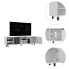 Conquest Tv Stand for TV麓s, Four Open Shelves, Five Legs - Light Oak