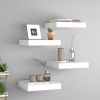 Floating Wall Shelves 4 pcs White 9.1"x9.3"x1.5" MDF - White