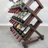 26 Bottles Freestanding wine rack,Wine Storage Rack, Freestanding Display Rack for Kitchen, Pantry, Cellar,walnut - as Pic
