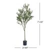 71 Inch Artificial Olive Tree, Artificial Tree Plants for Home Bedroom Living Room - Green - Iron+Plastic