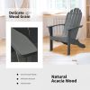 Wooden Outdoor Lounge Chair with Ergonomic Design for Yard and Garden - Gray