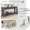 Console Table/Sofa Table with Storage Drawers and Bottom Shelf for Entryway Hallway - Tan - Solid Wood