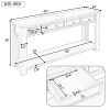 Console Table/Sofa Table with Storage Drawers and Bottom Shelf for Entryway Hallway - Antique White - Solid Wood