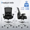 500 lbs Drafting Chair Tall Office Chair for Standing Desk, Extra Wide 21 inch Cushion
