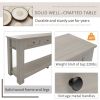 Console Table/Sofa Table with Storage Drawers and Bottom Shelf for Entryway Hallway - Gray Wash - Solid Wood
