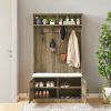 bedroom, porch wardrobe storage rack, Storage Shoe Cabinet, with Clothes Hook, with Sponge Pad Product, Multiple Storage Racks - light color