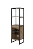 Weathered Oak and Black Wine Rack with 1 Drawer - as Pic