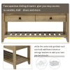 Shoe Rack with Cushioned Seat and Drawers,Multipurpose Entryway Storage Bench - Gray Wash - Solid Wood
