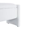Elegant Long - shaped Storage Ottoman Bench of boucle material with Simple and Grand Design, White - as Pic