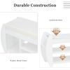 Retro Multifunctional Storage Bench with Cushion and Curved Side Panel for Entrance and Living Room - Antique White - MDF
