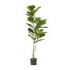 59 Inch Artificial Fiddle Leaf Fig Tree - Green - Iron+Plastic