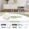Modern Shoe Storage Bench with Hidden Storage and Upholstered Cushions for Bedside,Living Room and Entryway - Antique White - MDF+Metal