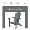Wooden Outdoor Lounge Chair with Ergonomic Design for Yard and Garden - Gray