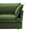 Green Modern Slipcovered 2-Seat Sofa Couches for Living Room, 2 Seater Sofa, Plain Chenille Deep Seat Sofa with Upholstered Cushion&Detachable Cover