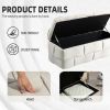 COOLMORE Storage Ottoman,Bedroom End Bench,Upholstered Fabric Storage Ottoman with Safety Hinge, Entryway Padded Footstool, Ottoman Bench-Beige