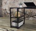 Furnish Home Store Sage Black Metal Frame 47" Wooden Top 2 Shelves Writing and Computer Desk for Home Office, Black - as pic