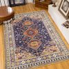 Area Rug 8x10 Vintage Bohemia Large Persian Non-slip Washable Rug For Living Room Kitchen Bedroom Living Room Abstract Geometrical Blue/Yellow-as Pic
