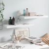 Floating Wall Shelves 2 pcs High Gloss White 23.6"x9.3"x1.5" MDF - White