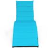 Foldable Patio Lounge Chair with Cushion for Backyard - Turquoise